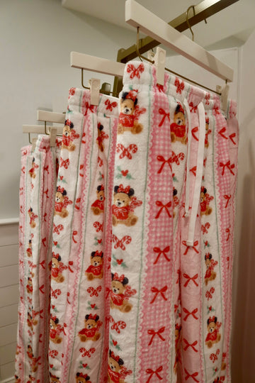 Coquette Christmas Teddy PJ Bottoms (Gingham)